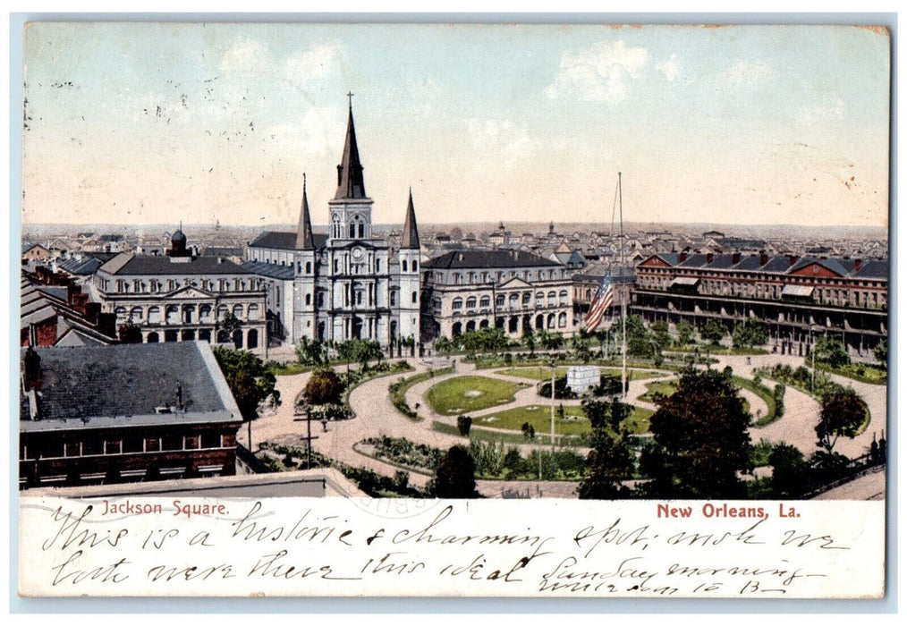 1903 View Of Jackson Square Garden Park New Orleans Louisiana LA Postcard