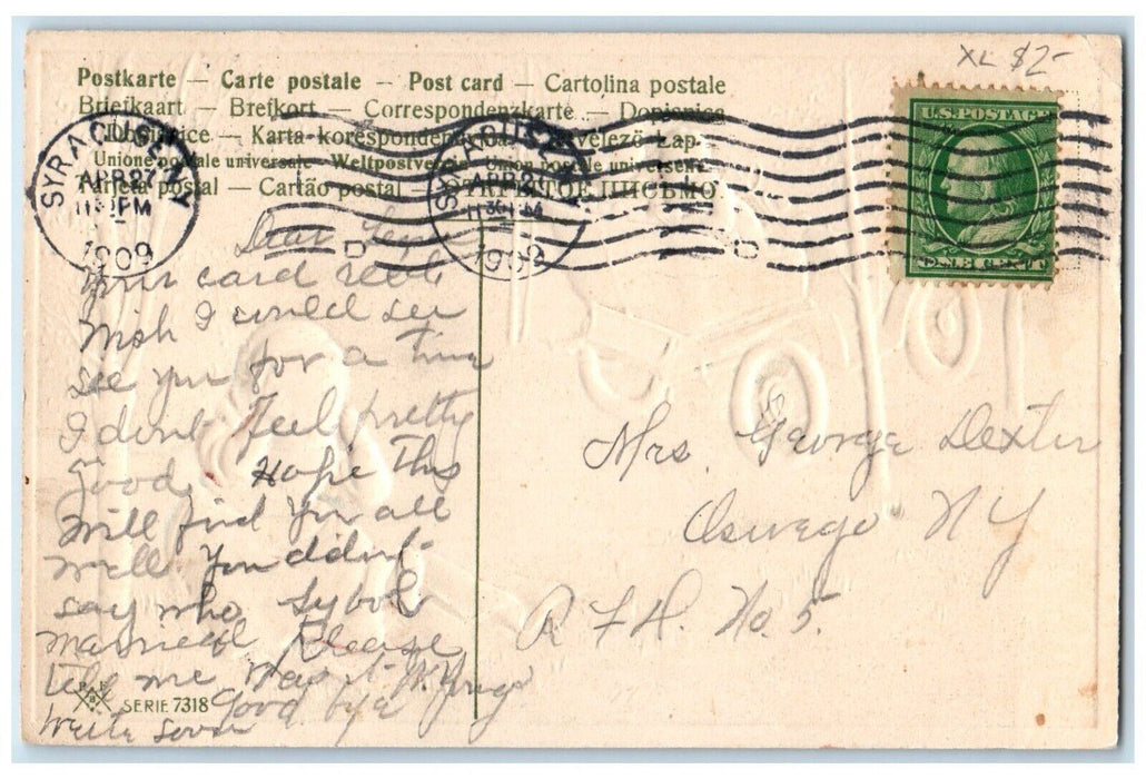 1909 Little Kid Crying Car Will Pick You Up On Our Way Back Syracuse NY Postcard