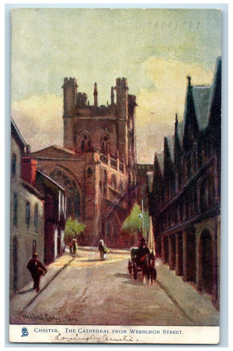 1905 Chester The Cathedral from Werburgh Street Oilette Tuck Art Postcard