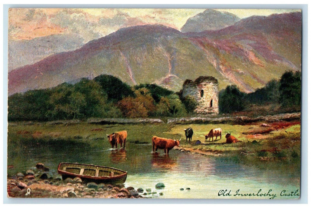 1909 Old Inverlochy Castle Buffalo Glen Nevis Oilette Tuck Art Postcard