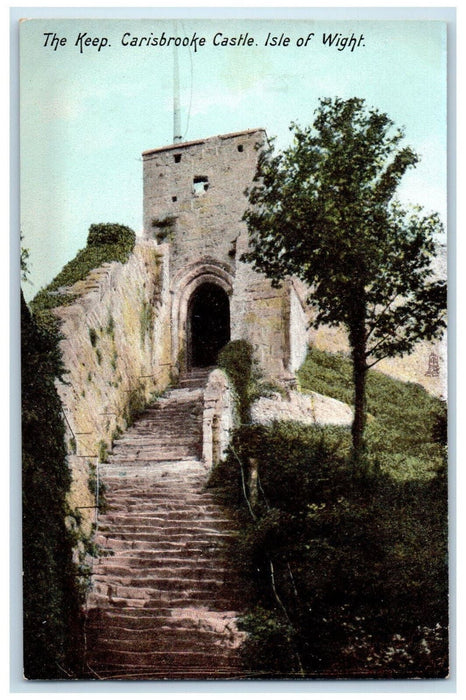 c1910 Keep Carisbrooke Castle Isle of Wight England UK Tuck Art Postcard