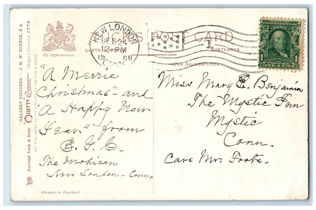 1908 Royal Yacht Squadron Cowes England Gallery Pics Oilette Tuck Art Postcard