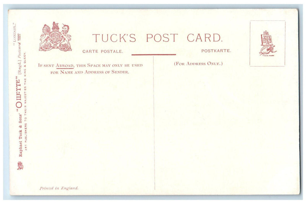 c1910 City of London School Thames Embankment England Oilette Tuck Art Postcard