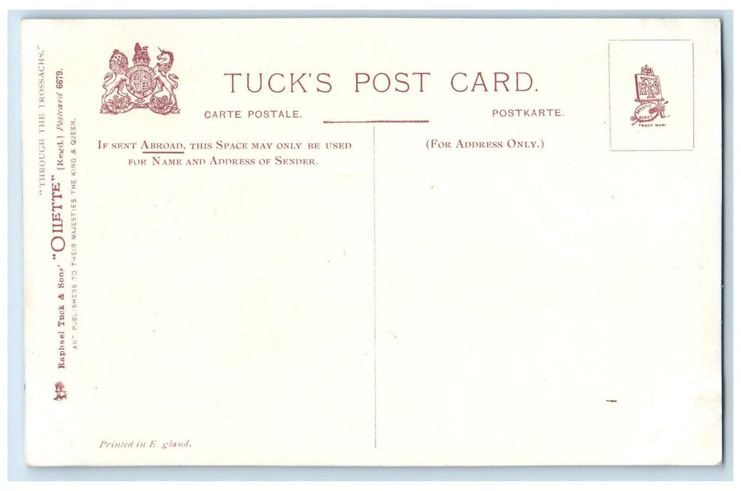 c1910 Loch Ard Aberfoyle Boating Trossachs Scotland Oilette Tuck Art Postcard