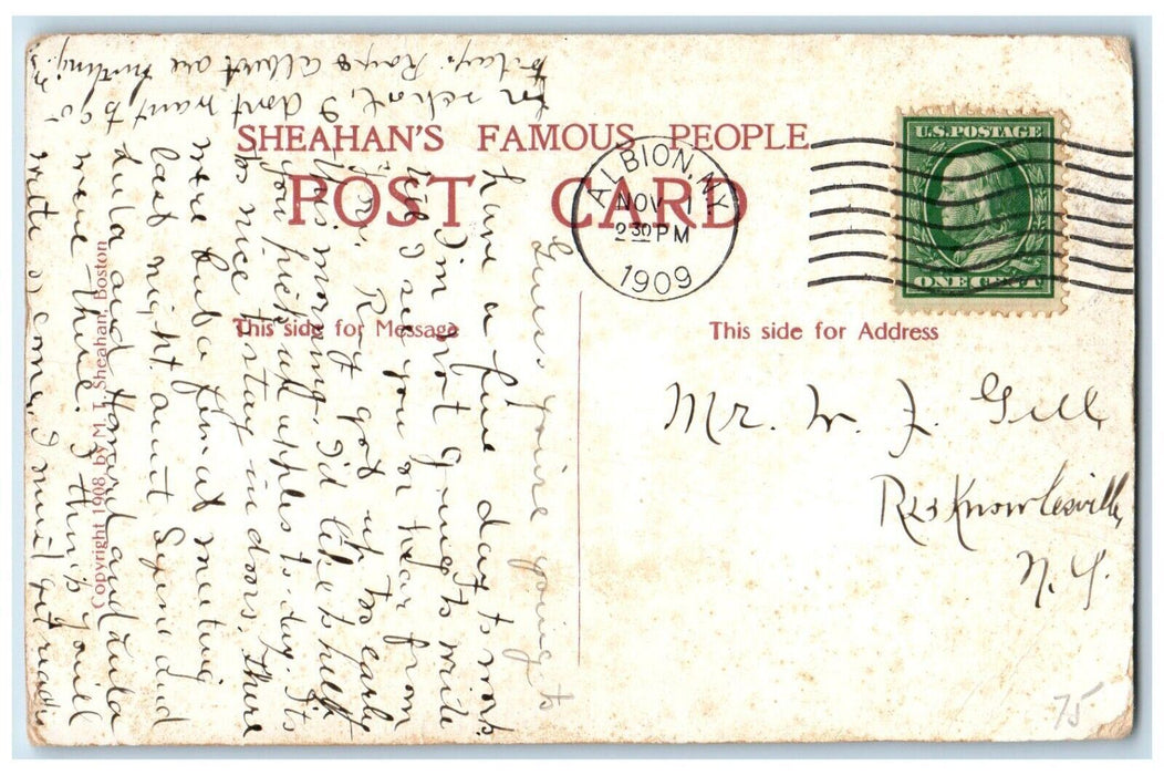 1909 Poem Be A Good Cheer By Ralph Waldo Emerson Albion NY Antique Postcard