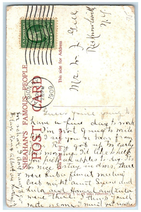 1909 Poem Be A Good Cheer By Ralph Waldo Emerson Albion NY Antique Postcard