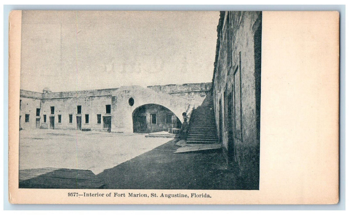 c1905 Interior View Of Fort Marion St. Augustine Florida FL Antique Postcard
