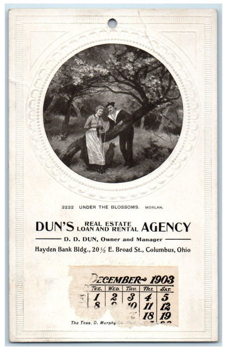 Dun's Real Estate Loan And Rental Agency Columbus Ohio OH antique Postcard