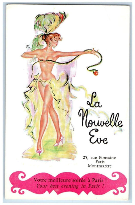 c1910's Pretty Nude Sexy Woman La Nouvelle Eve Paris France Antique Postcard