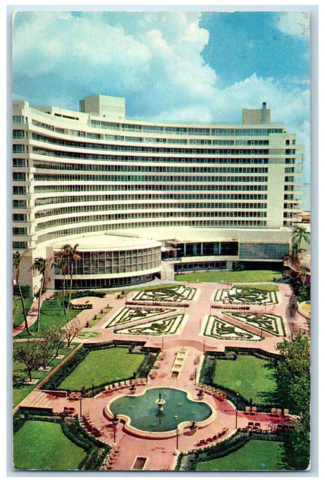 1956 View Of Famous Fontainebleau Finest Hotel Miami Beach Florida FL Postcard
