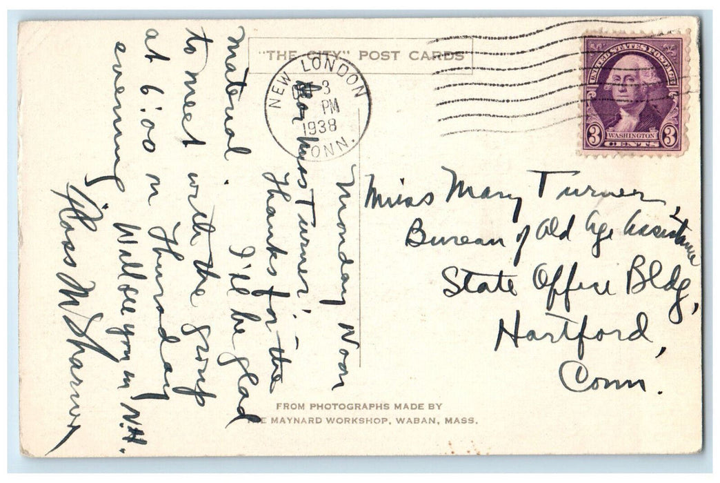 1938 President's House Connecticut College New London CT Waban Maynard Postcard