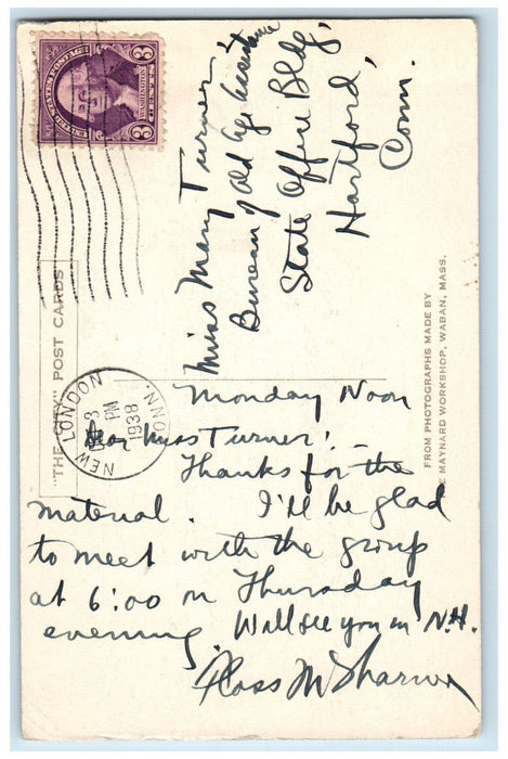 1938 President's House Connecticut College New London CT Waban Maynard Postcard
