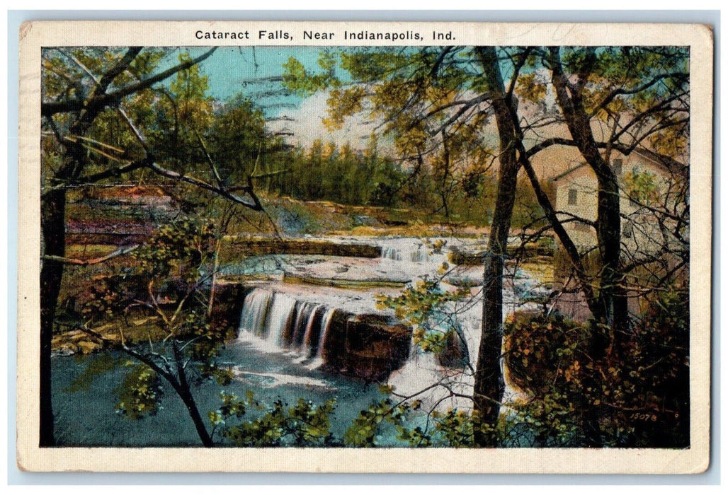 1927 Cataract Falls Exterior Building River Near Indianapolis Indiana Postcard