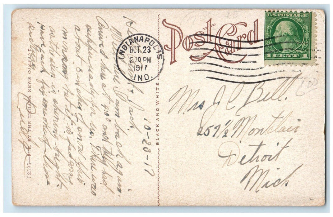 1917 Quarter-Masters Headquarters Truck Train Benjamin Harrison Indiana Postcard