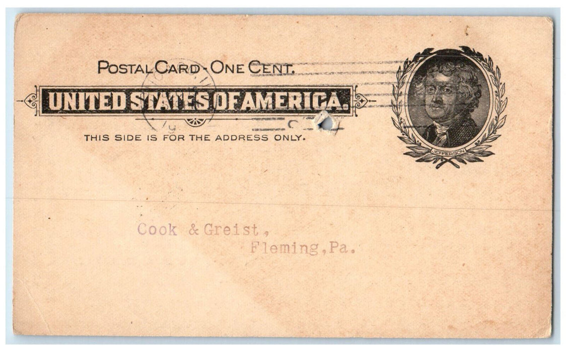 1900 E.W. Wagner Rialto Building Chicago IL Cook & Greist Fleming PA Postal Card