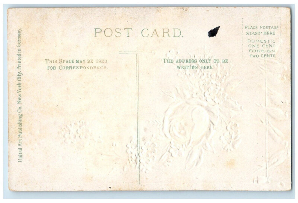 1910 Greetings From Ottawa Embossed Glitter Flower Illinois IL Vintage Postcard