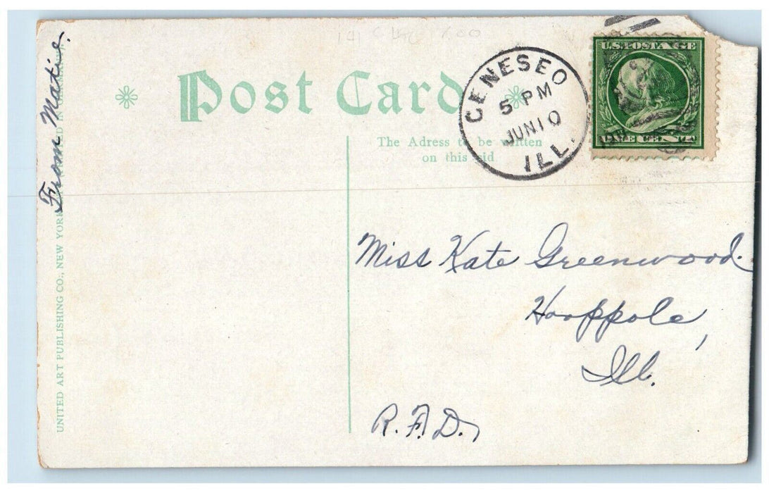 1911 Lovers Larc In Geneseo Two People Hugging Scene Illinois Vintage Postcard
