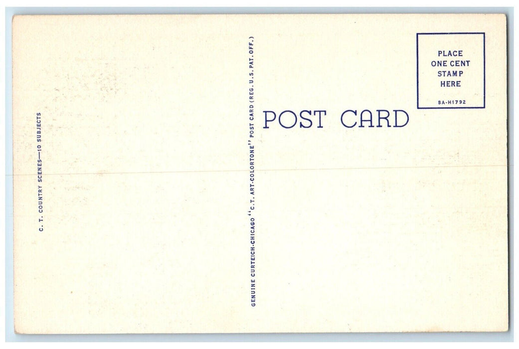 1940 Greetings From Gibson City Street Road Illinois IL Vintage Antique Postcard