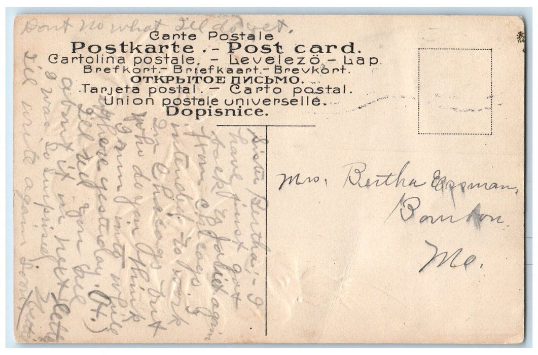 c1910 Greetings From Joliet Roses Glitter Illinois IL Vintage Antique Postcard