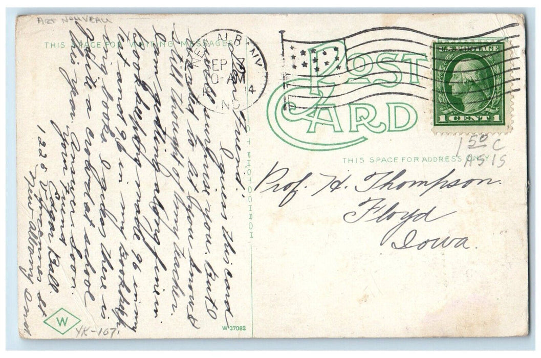 1914 Vincennes Shelby Streets Public School High School New Albany IN Postcard
