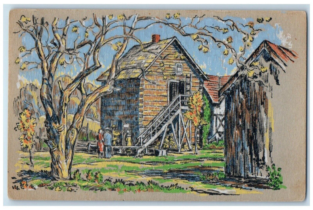 1947 Old Log Jail Nashville Exterior Building Brown County Indiana IN Postcard