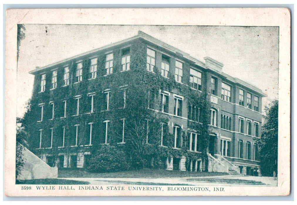 1910 Wylie Hall Indiana State University Bloomington Indiana IN Vintage Postcard