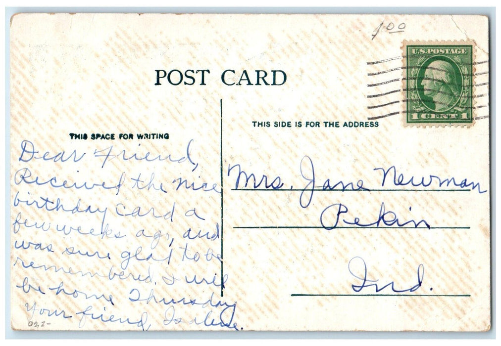 1910 Wylie Hall Indiana State University Bloomington Indiana IN Vintage Postcard