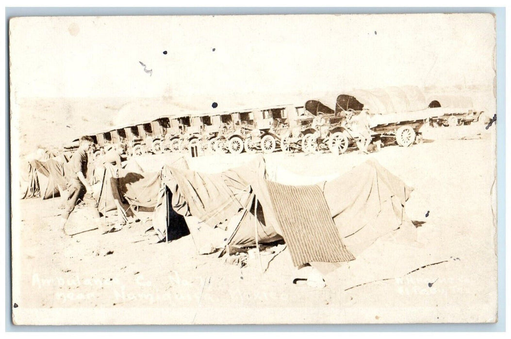 c1910's Ambulance Co. No. 7 Tents Near Namiquipa Mexico  RPPC Photo Postcard