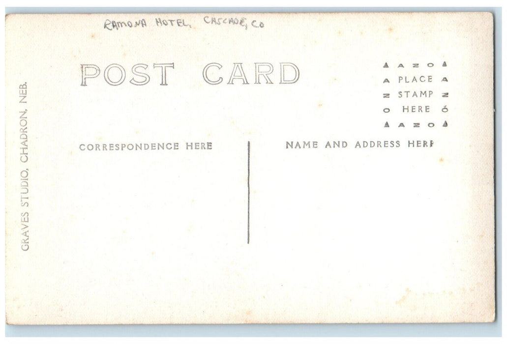 c1910's Candid Ramona Hotel Cascade Colorado CO RPPC Photo Postcard