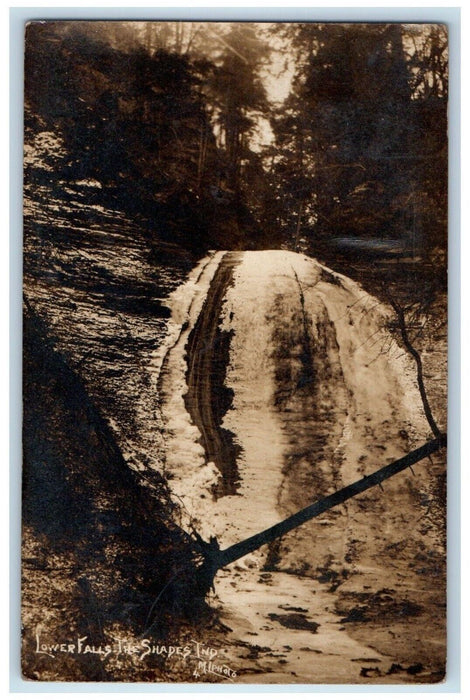 c1910's Lower Falls The Shades Waveland Indiana IN RPPC Photo Posted Postcard