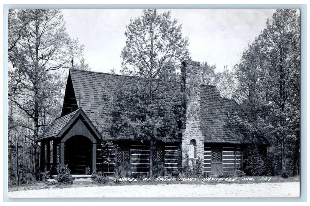 c1940s Chapel Of Saint Agnes Nashville Indiana IN RPPC Photo Unposted Postcard