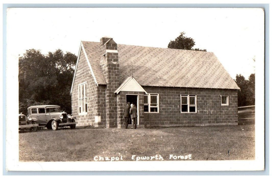 1941 Chapel At Epworth Forest Leesburg Indiana IN RPPC Photo Posted Postcard