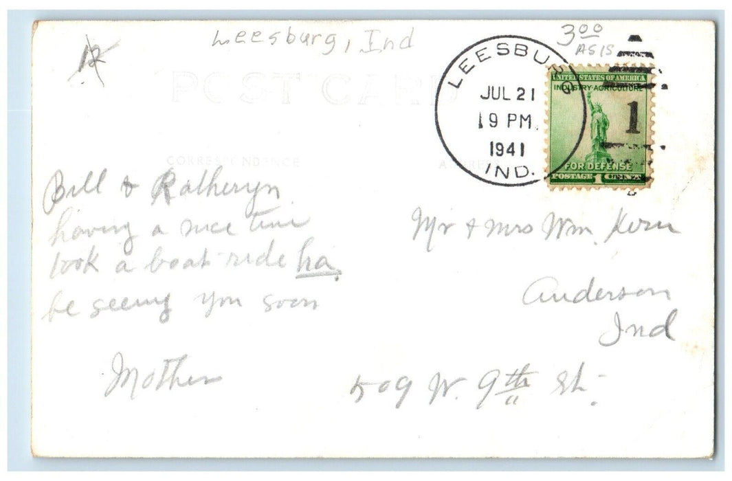 1941 Chapel At Epworth Forest Leesburg Indiana IN RPPC Photo Posted Postcard