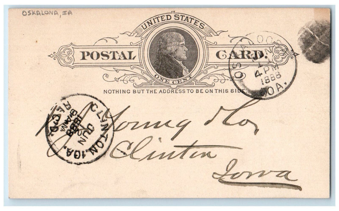 1888 Fence Flowing WJ Young & Co Oskaloosa Iowa IA Clinton IA Postcard