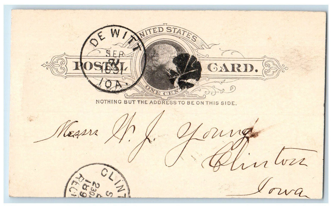 1891 Shingles Lumber H.L. Siver & Co. Dewitt Iowa IA Clinton IA Postcard