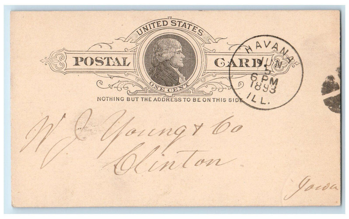 1893 Lumber for Finish Fred Fotte Havana Illinois IL Clinton IA Postcard