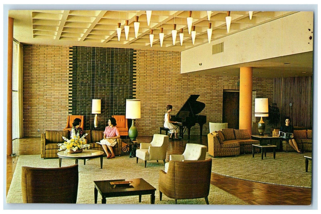 Main Lounge St Gertrudes Hall Marymount College Palos Verdes Estates CA Postcard
