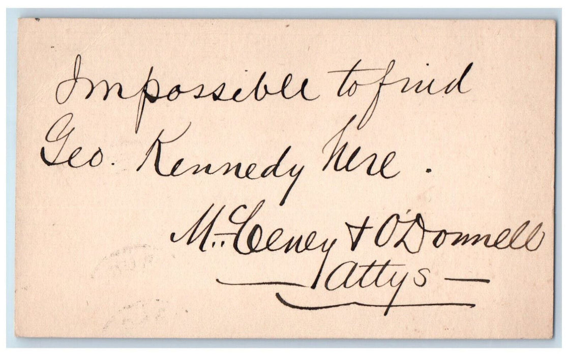 c1880's McCevey & O'Donnell Dubuque Iowa IA Omaha Nebraska NE Postal Card