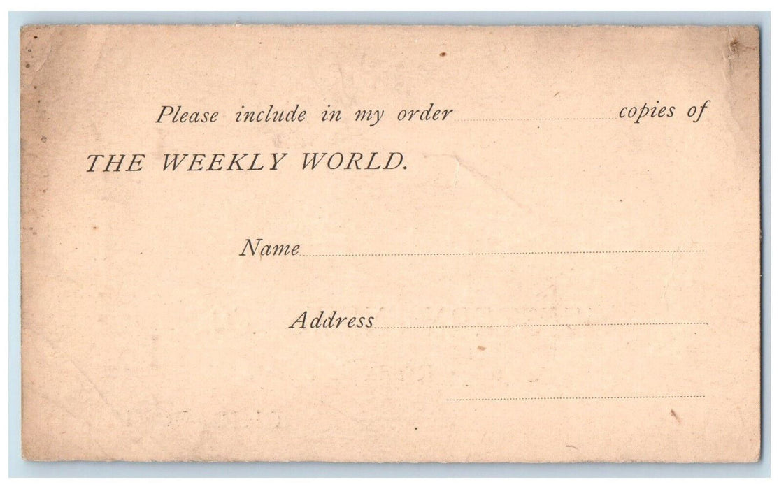 c1880's The Weekly World Western News Co. Chicago Illinois IL Postal Card