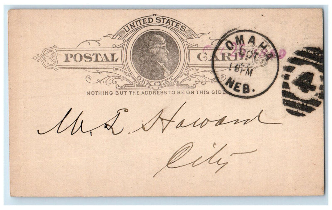 1889 Pacific Express Company Money Orders Omaha Nebraska NE Postal Card