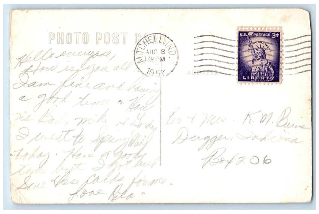 1957 Oak Tree Shrine White River Rivervale Indiana IN RPPC Photo Posted Postcard