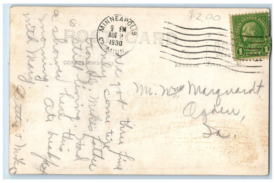 1930 Foster Lake Bathing Beach Swimming Iowa Falls IA RPPC Photo Postcard
