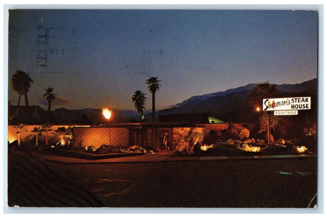 1969 Sherman's Steak House & Delicatessen Palm Springs California CA Postcard