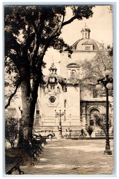 1947 Metropolitan Cathedral Zocalo Mexico City Mexico RPPC Photo Postcard