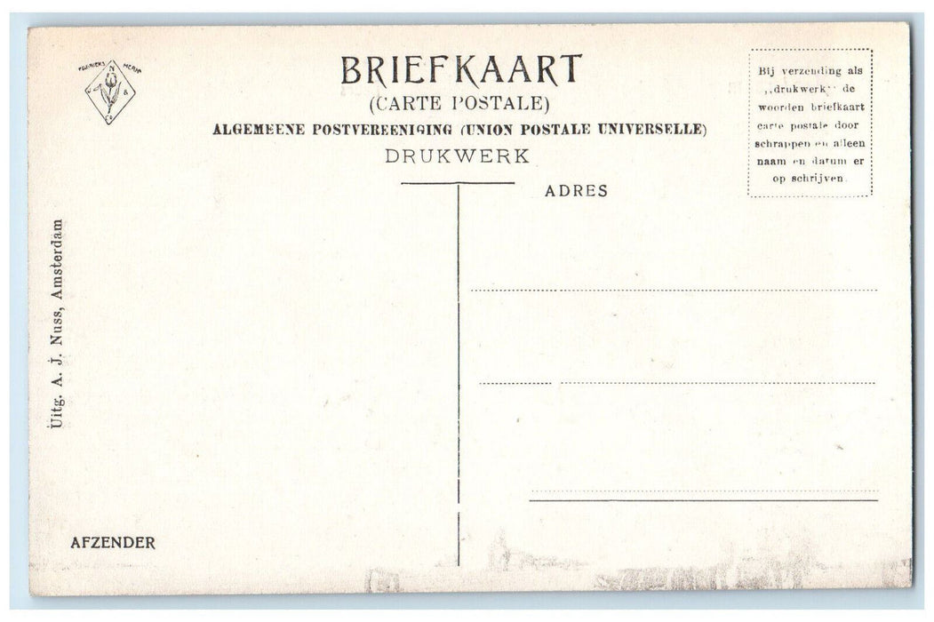 c1910 Sender Amsterdam Stock Exchange Netherlands Antique Unposted Postcard