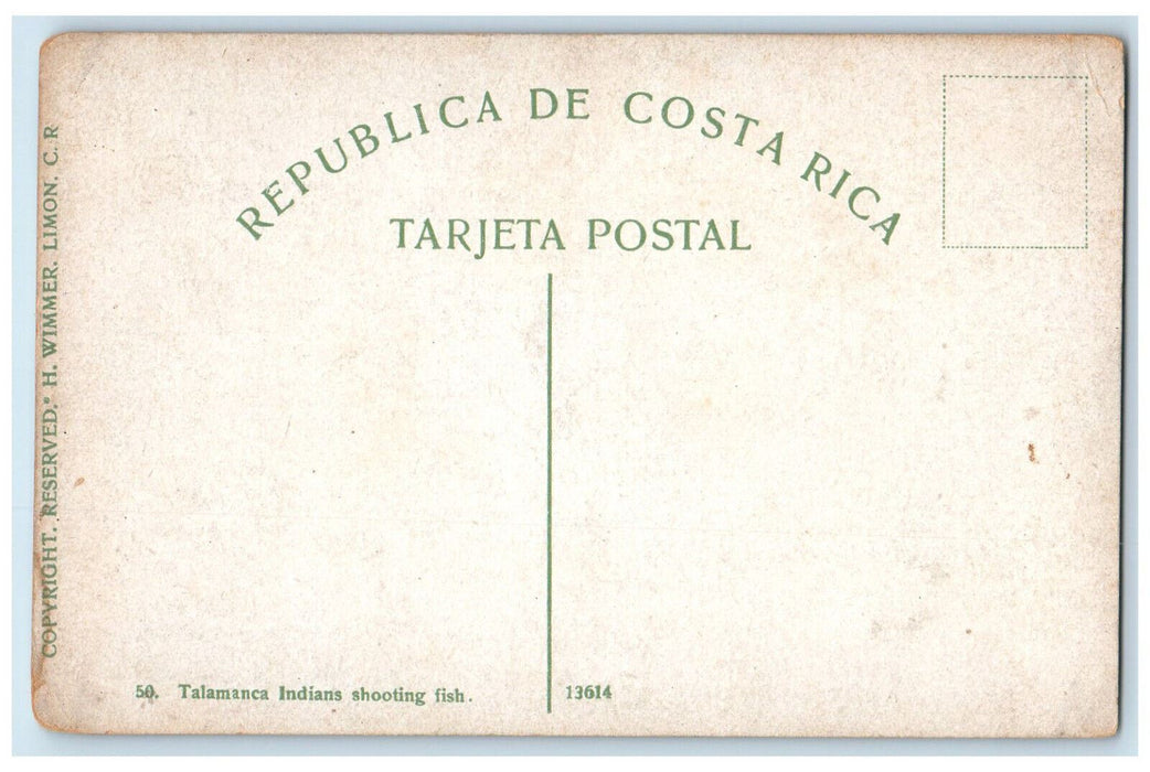 c1910 Bow Arrow Talamanca Indians Shooting Fish Antique Unposted Postcard