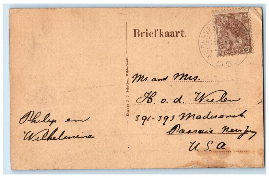 1923 Scene at Station Street Wildervank Netherlands Posted Antique Postcard