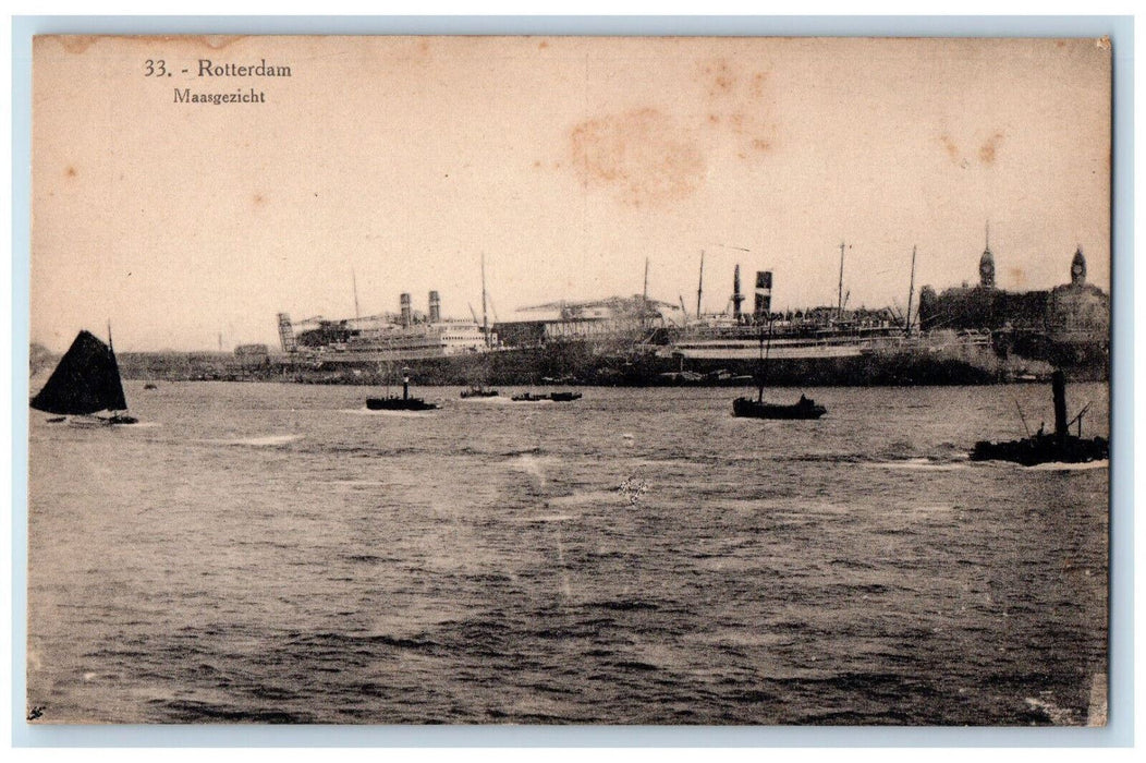 c1910 Rotterdam Maasgezicht Netherlands Posted Antique Edition GBF Postcard