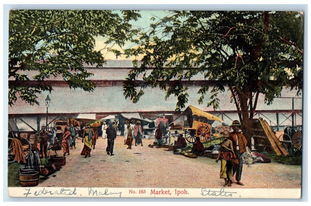c1910 Feerate Malay States Market Ipoh Malaysia Antique Unposted Postcard