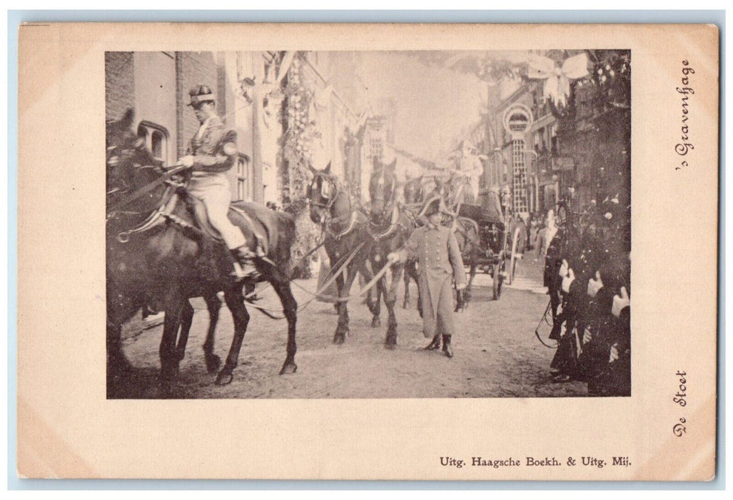 c1905 Horse Riding The Procession Gravenhage (The Hague) Netherlands Postcard
